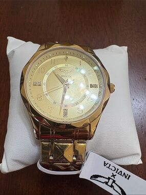 Invicta Gold-Tone Men's Crystal Accent Watch